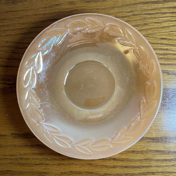 Vintage Anchor Hocking Fire King Peach Luster Ovenware 6" Saucer MCM - Picture 1 of 4
